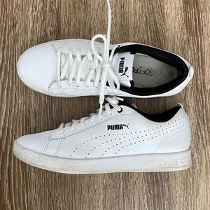 Puma leather sneakers in white